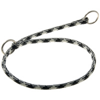Ошейник-удавка с 2-я кольцами круглый "Арлекин" 8 мм*70 см [чёрно-белый] 76-2165