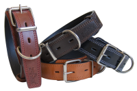 Ошейник кожа двойной коричн 41-53 см Зооник