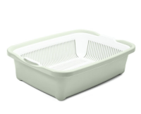 Туалет для кошек высокий с сеткой "Дюна" 420*320*125мм (оливковый)