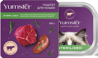 Yumster [Ямстер] паштет для стерил. кошек Телятина с Почками, 100 г ламистер