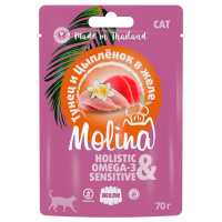 MOLINA. Пауч для взрослых кошек. Цыпленок и тунец в желе, 70 г