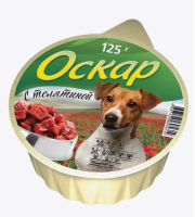 Оскар консервы мясные для собак с Телятиной 125г