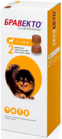 БРАВЕКТО 2 жевательных таблетки против клещей и блох для собак от 40 до 56 кг, 2*1400 мг (2-4,5кг 112,5мг)