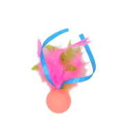 GoSi Игрушка-мячик для Кошек"Нарисуйка для кота" перо и лента