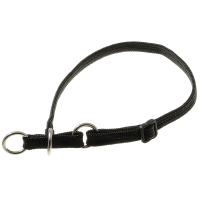 Ошейник-полуудавка регулир.[25-39 см] на 3-х кольцах [лента-чулок] [чёрный] 10 мм 75-2082 Пет лайн