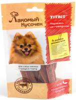 TiTBiT Лакомый кусочек, Нарезка из говядины, для собак, 80 г. [уценка]