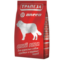 Трапеза BREED, Для взрослых собак средних и крупных пород, с нормальной физической активностью, 20 кг (20кг)
