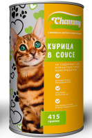 Chammy Влажный корм для кошек, курица, кусочки в соусе, 415 г