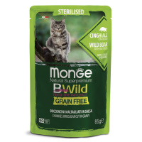 Monge Cat BWild GRAIN FREE паучи из мяса дикого кабана с овощами для стерилизованных кошек 85г