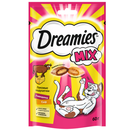 Dreamies лакомые подушечки с говядиной и сыром (уценка) (60 гр)
