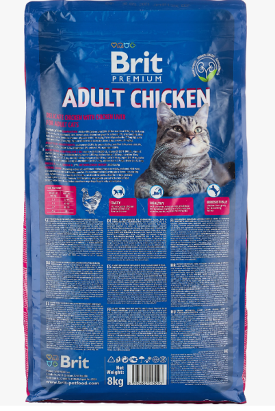 Брит Premium. Сухой корм для кошек с мясом курицы и куриной печенью (8 кг)