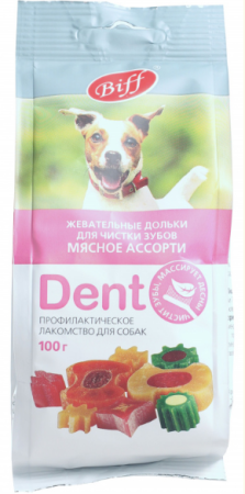 TiTBiT Жевательные дольки для чистки зубов, мясное ассорти, 100 г (уценка)