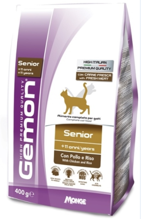 Gemon Cat корм для пожилых кошек с курицей и рисом 400г (уценка) (400гр)