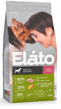Elato Holistic корм для взрослых собак мелких пород с ягненком и олениной, (уценка) (2кг)