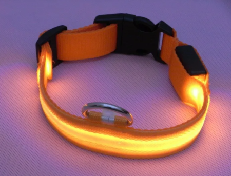 Ошейник светодиодный неоновый NIGHT CITY оранжевый Триол (LD05M)