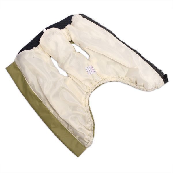 Жилетка для животных, оливковый на гладкой подкладке LMK-514 (Размер M (Длина спинки 30-32, грудь 34-45, шея 22-28)