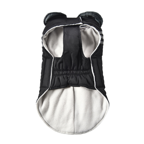 Pet-it водонепроницаемая куртка для собак на флисовой подкладке, светоотражающие полосы, черная с серым (размер S, 25 см)