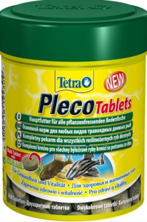 Tetra Pleco Tablets корм для сомов и донных рыб в виде двухцветных таблеток с высоким содержанием спирулины, 58 таблеток (уценка) (58 таб)