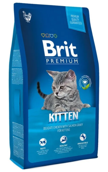 Brit Premium Cat Kitten. Сухой корм для котят, беременных и кормящих кошек, с курицей. (8 кг)