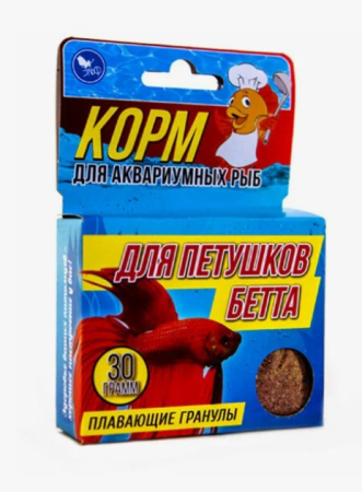 Аквакулинар корм повседневный для петушков БЕТТА, КОРОБКА 30 гр (30гр)