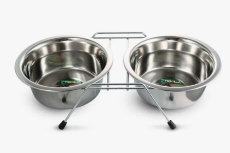 Миска металлическая на подставке "Water&Food" Триол (2*0,4л)