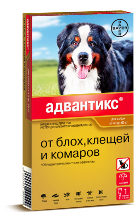 Кап. Адвантикс от эктопаразитов для собак 1 пипетка в упаковке (от 40 до 60кг)