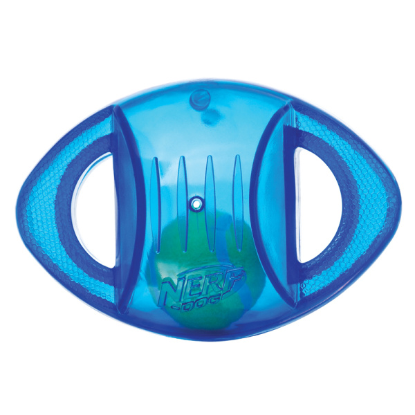 Nerf Игрушка гремящая с теннисным мячом внутри, 14 см, синяя (синяя)