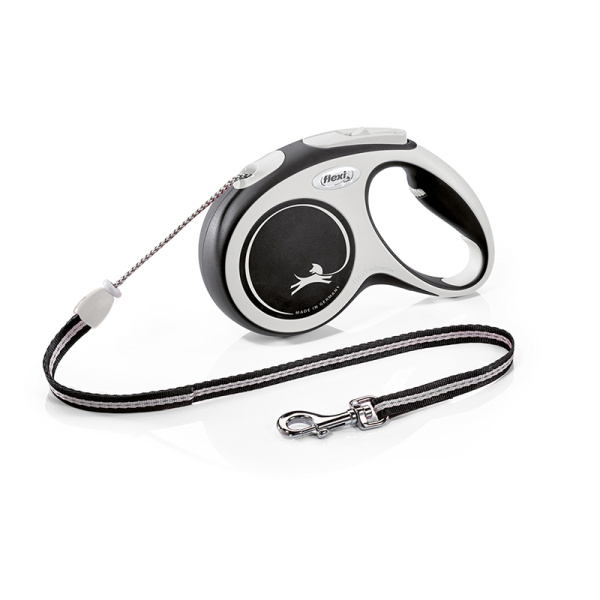 Flexi Флекси рулетка New Line Comfort S [до 12 кг] 5 м трос серый/черный, 98042847 (М (до 20кг))