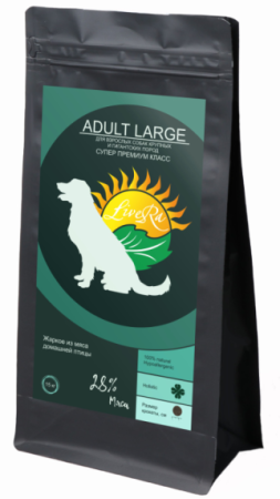 LiveRa Adult Large Cухой корм для взрослых собак крупных и гигантских пород, курица и индейка (уценка) (3 кг)