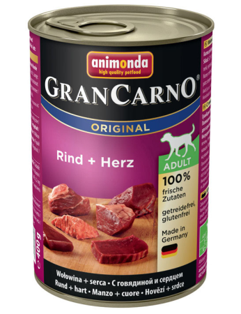Animoda Консервы Gran Carno Original Adult с говядиной и сердцем для взрослых собак, 400 г (уценка) (400г)