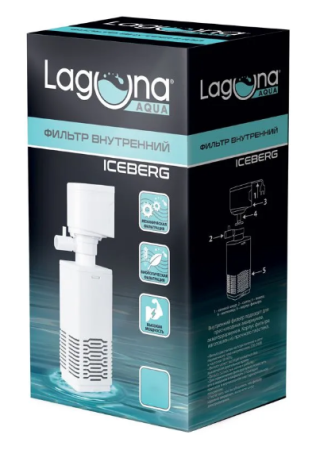 Фильтр JY500F внутренний, 6Вт, 500л/ч, до 180л, 80*50*180мм, серия ICEBERG