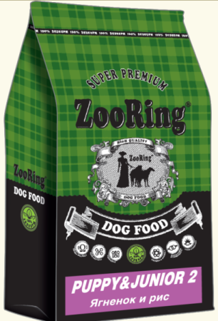 ZOORING PUPPY&JUNIOR 2 Сухой корм для щенков и юниоров всех пород Ягненок и рис без пшеницы , (уценка) (2кг)