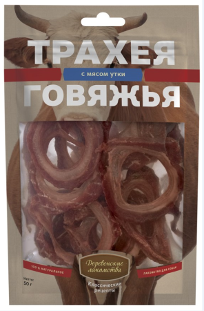 Деревенские лакомства Трахея говяжья с мяс/утки д/с 50г (уценка)