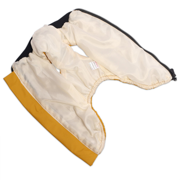 Жилетка для животных, горчичный на гладкой подкладке LMK-512 (Размер XL (Длина спинки 36-38, грудь 46-58, шея 24-30)