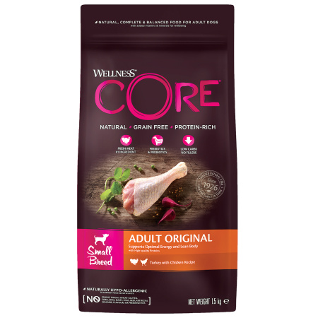 CORE Original сухой беззерновой корм для собак мелких пород индейка с курицей (1,5 кг)