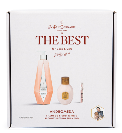 ISB The Best line Набор Andromeda шампунь для выпадающей шерсти 550 мл, кондиционер 120 мл + парфюм 2 мл в подарок