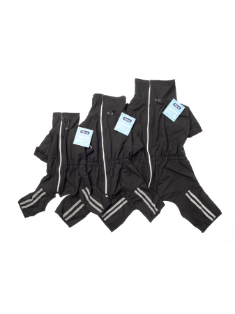 Pet-it комбинезон для собак со светоотражающими полосами, черный (размер S, 40 см)