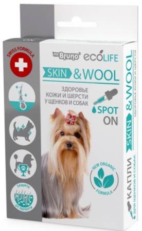 Mr. Bruno Капли Skin & Wool для собак 10 мл MB05-01820 1*12 (уценка)
