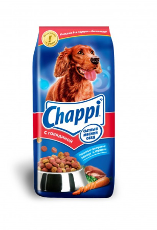 Chappi Сытный Мясной Обед для взрослых собак, говядина, (уценка) (600 гр)